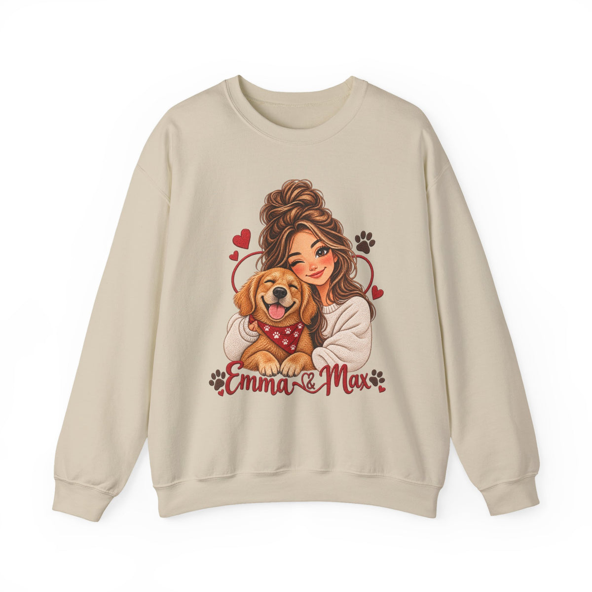 Emma & Max Personalized Girl and Dog Crewneck Sweatshirt