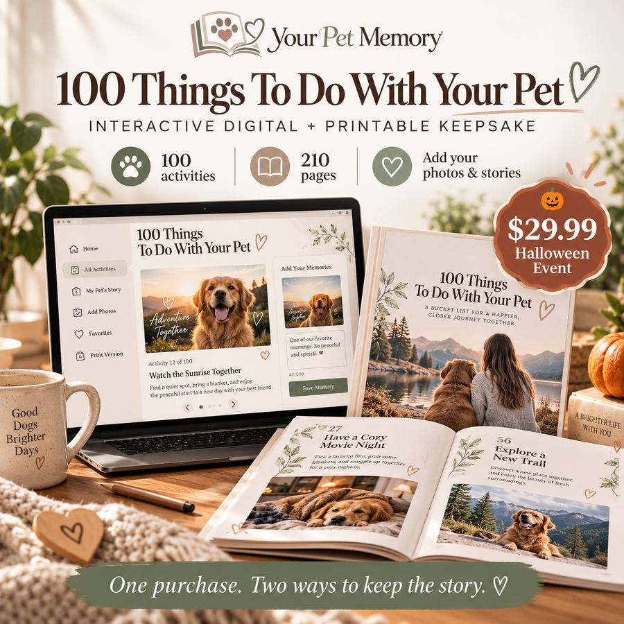 Your Pet Memory — 100 Things To Do With Your Pet: Interactive & Printable Memory Journal