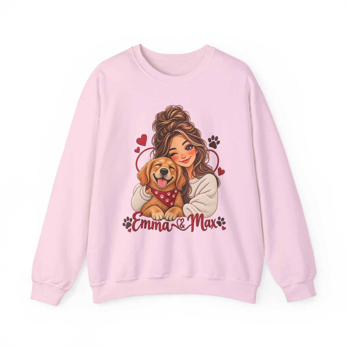 Emma & Max Personalized Girl and Dog Crewneck Sweatshirt