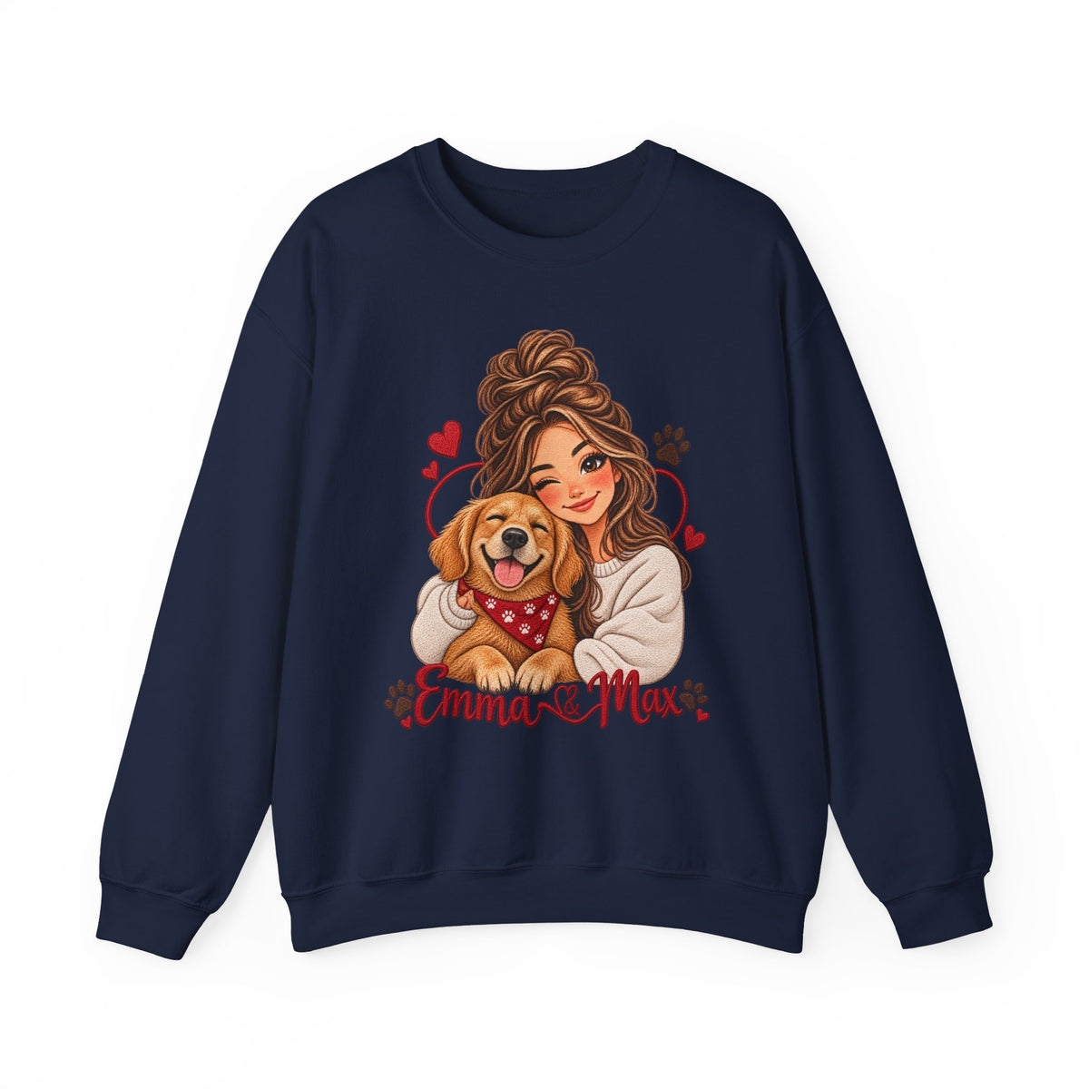 Emma & Max Personalized Girl and Dog Crewneck Sweatshirt