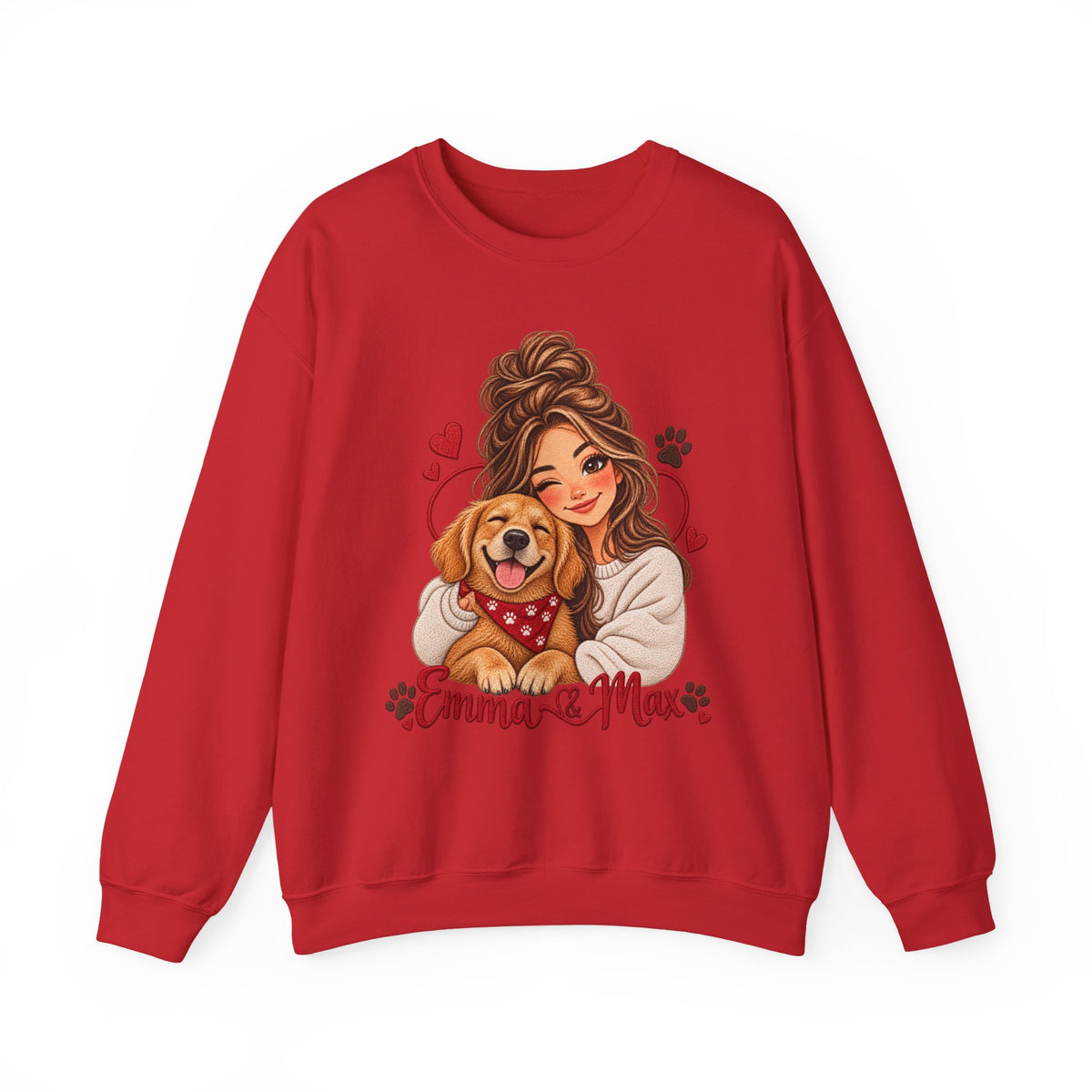 Emma & Max Personalized Girl and Dog Crewneck Sweatshirt