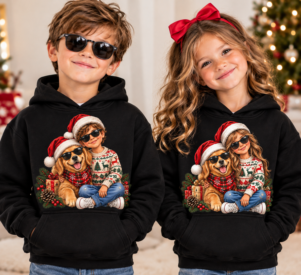 Toddler Christmas Family Bear Pullover Hoodie