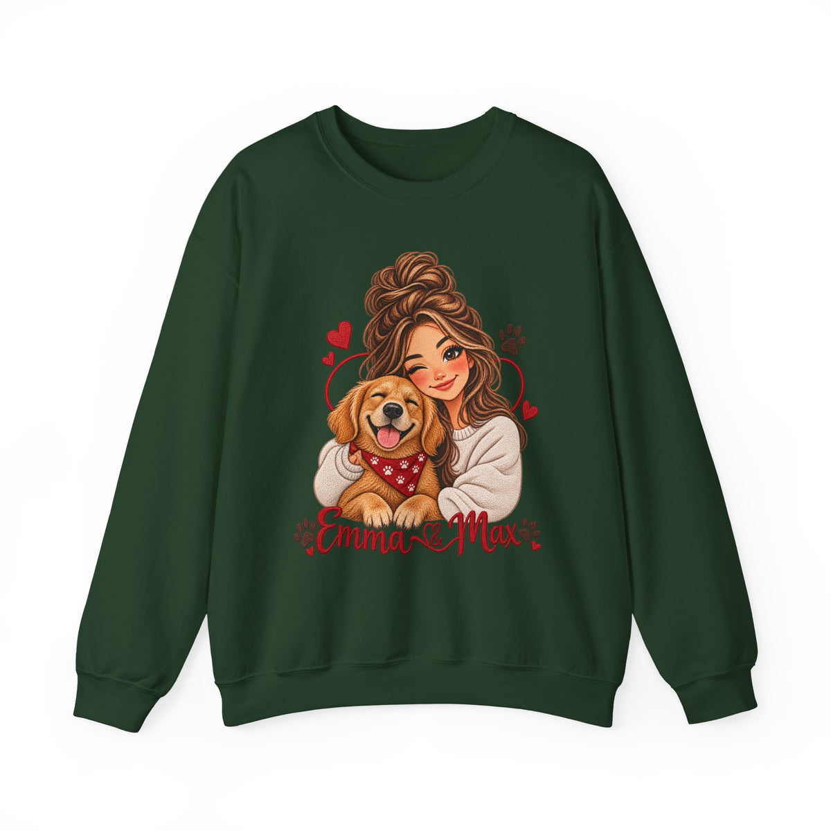 Emma & Max Personalized Girl and Dog Crewneck Sweatshirt