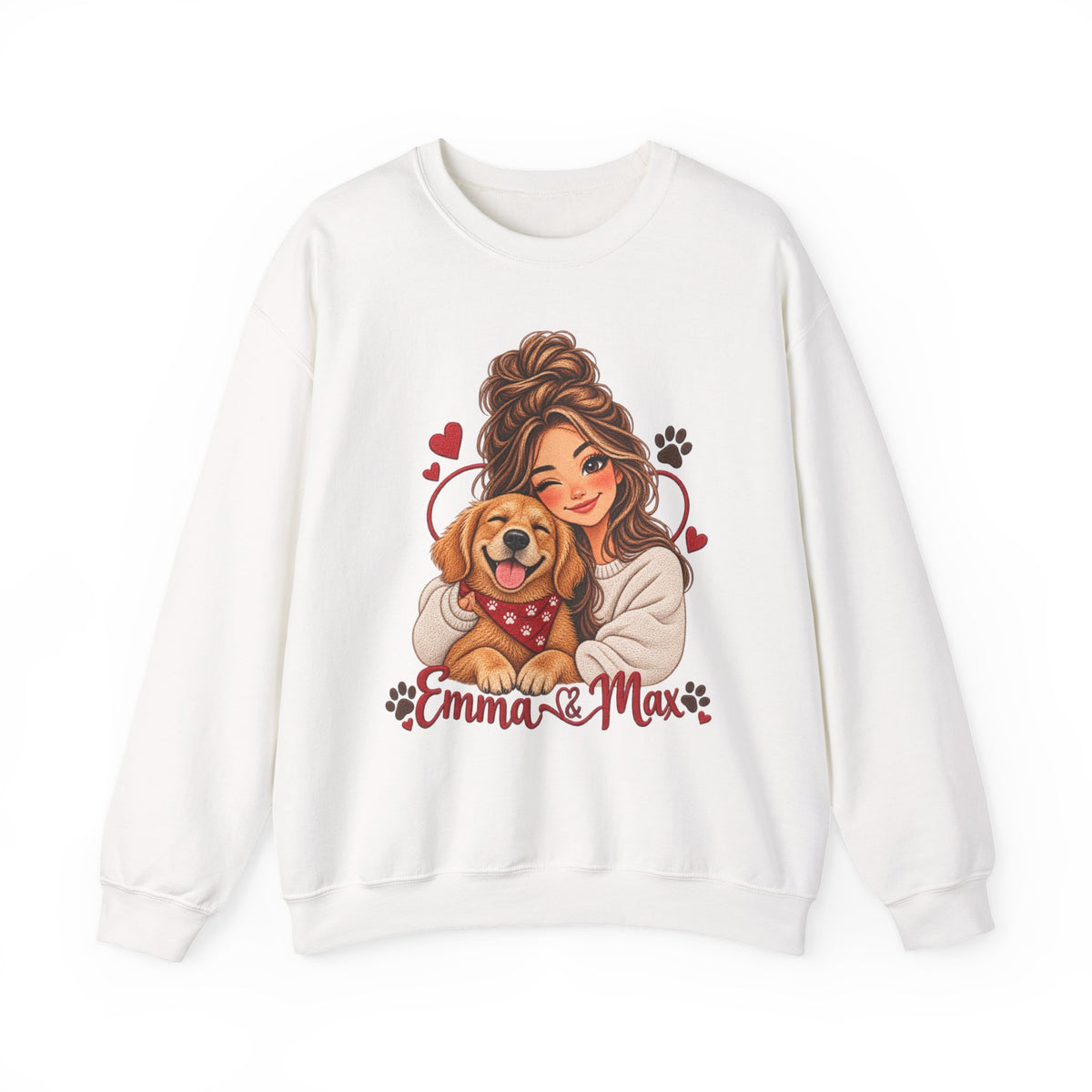 Emma & Max Personalized Girl and Dog Crewneck Sweatshirt