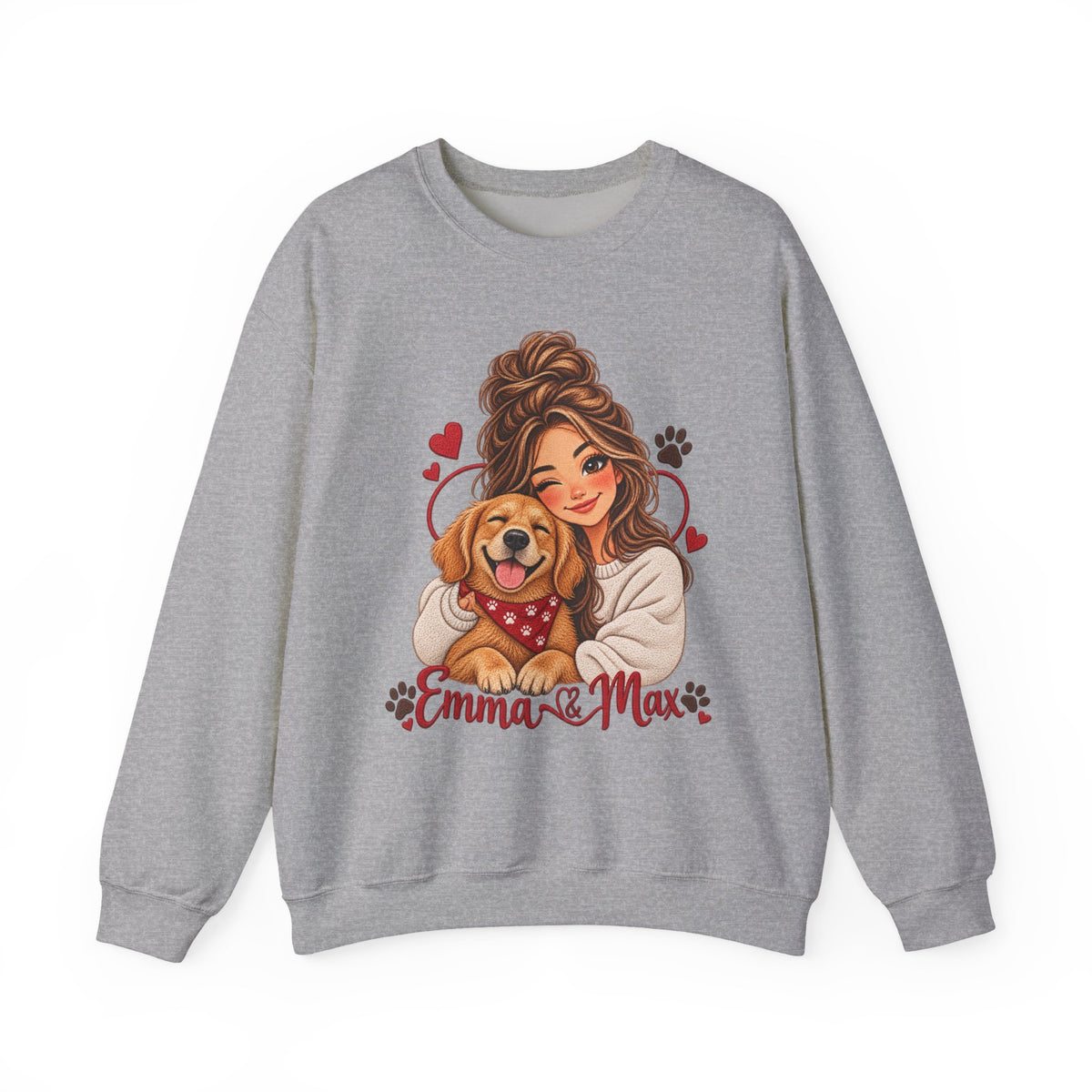 Emma & Max Personalized Girl and Dog Crewneck Sweatshirt