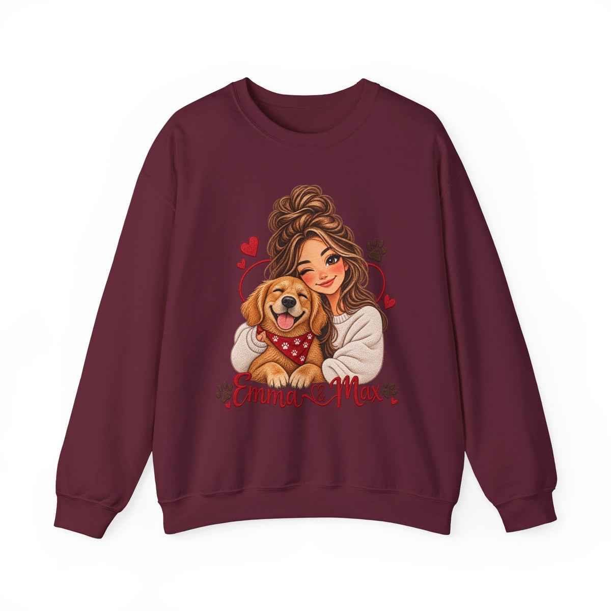 Emma & Max Personalized Girl and Dog Crewneck Sweatshirt
