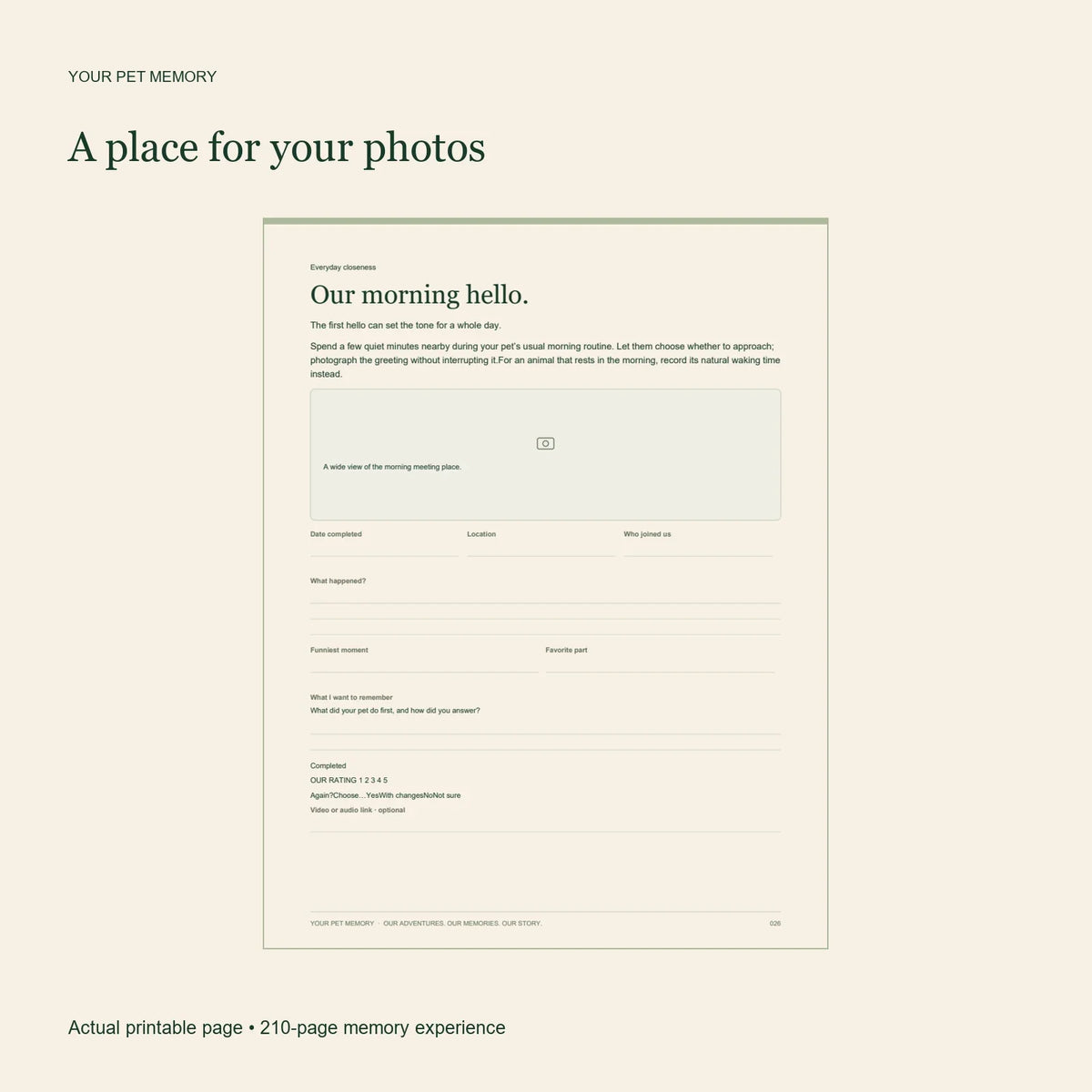 Your Pet Memory printable journal preview 2