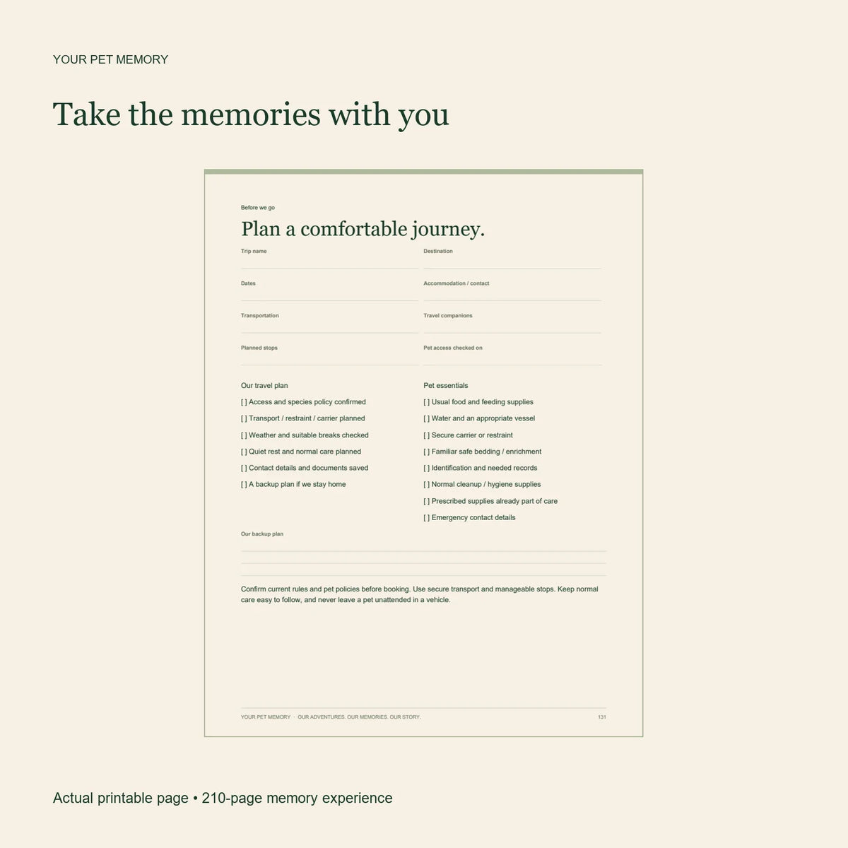 Your Pet Memory printable journal preview 5