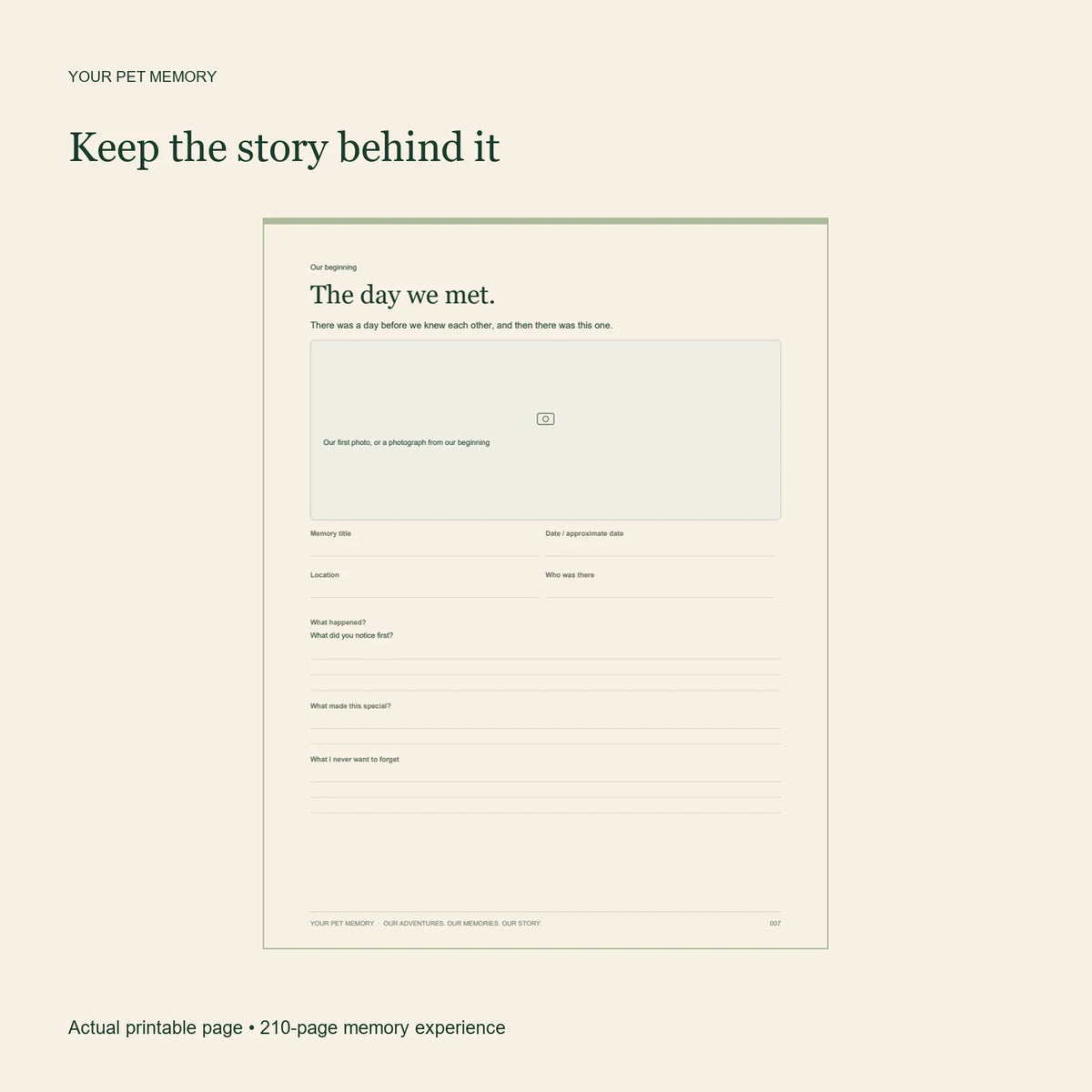 Your Pet Memory printable journal preview 9